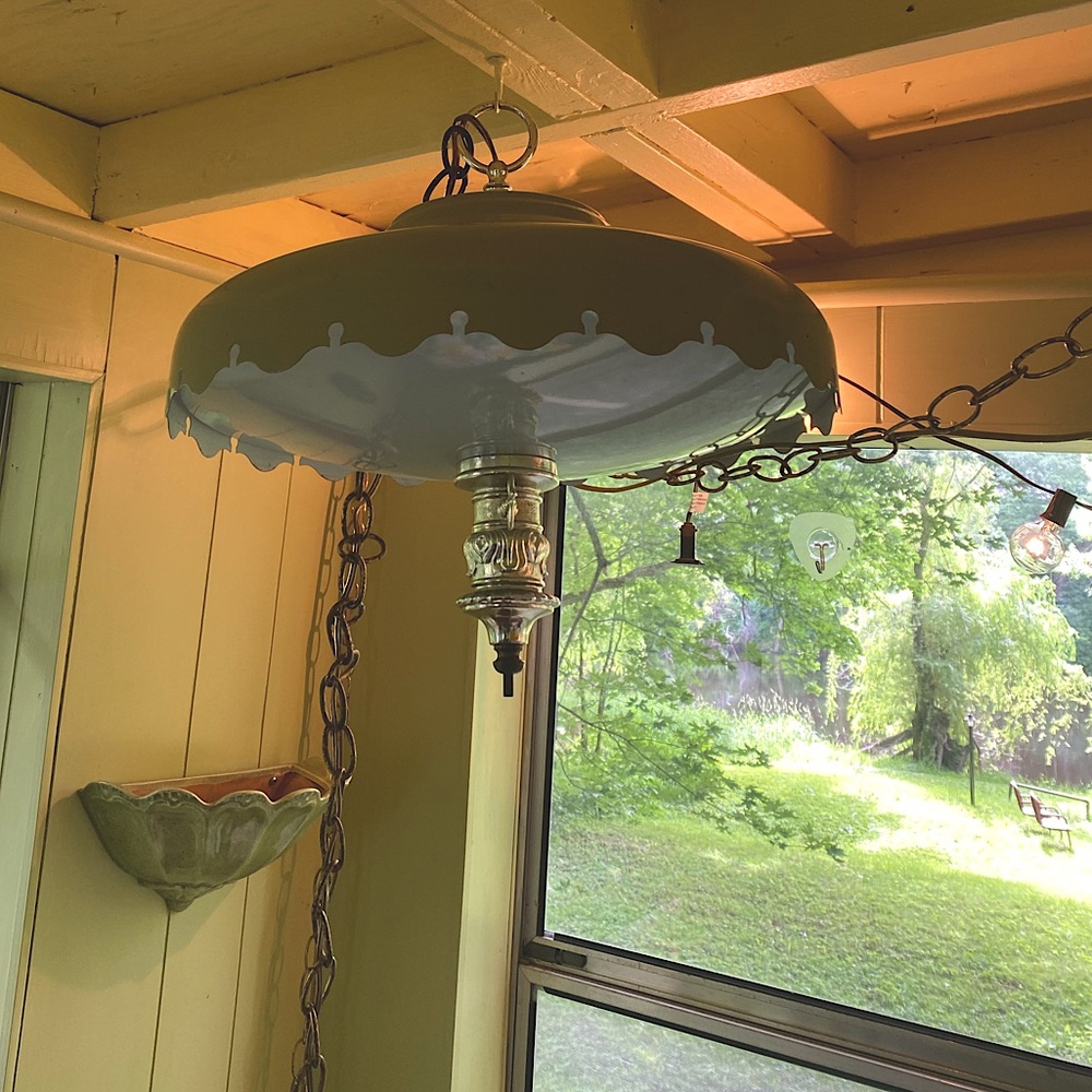 Retro hanging ceiling light Avocado Green